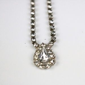 Vintage Rhinestone Necklace. Wedding Necklace.